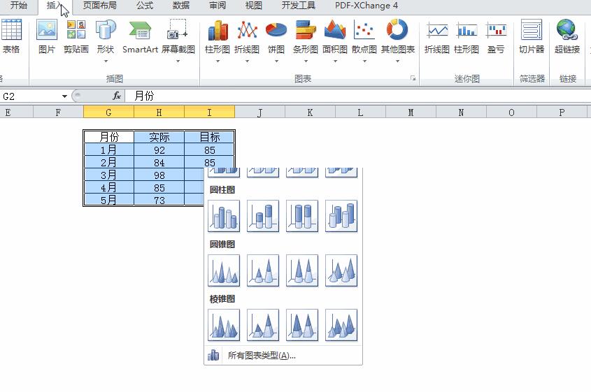 Excel柱形图表中添加红色直线的操作方法截图