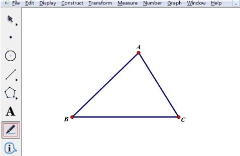 几何画板中使用线段标记三角形的边的图文步骤截图