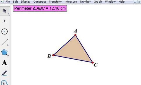 几何画板度量三角形的周长的操作方法截图