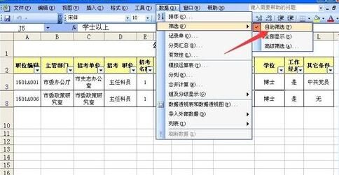 Excel自动筛选使用操作详解截图