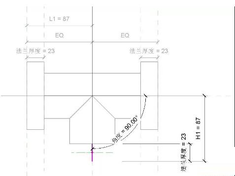 Revit管件族等径法兰三通制作方法技巧截图