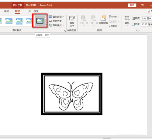PPT中怎么给插入的图片添加黑色双框?PPT中给插入的图片添加黑色双框操作方法截图