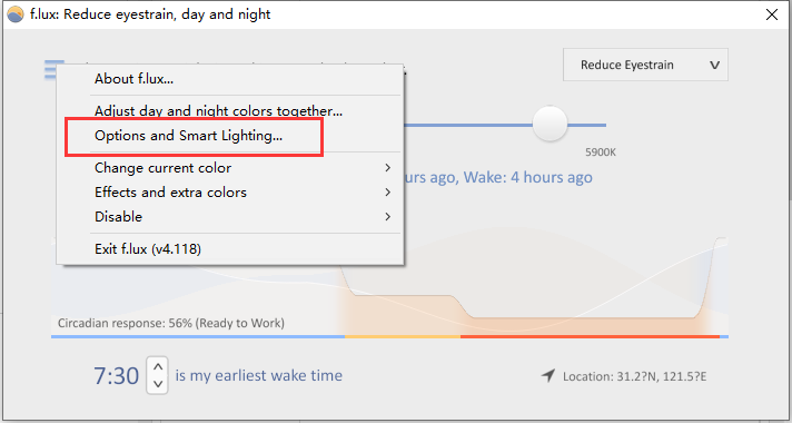 f.lux怎样设置快捷键 f.lux设置快捷键教程分享截图