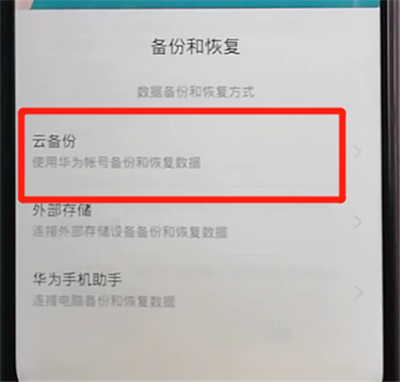 荣耀9x中进行备份的操作教程截图