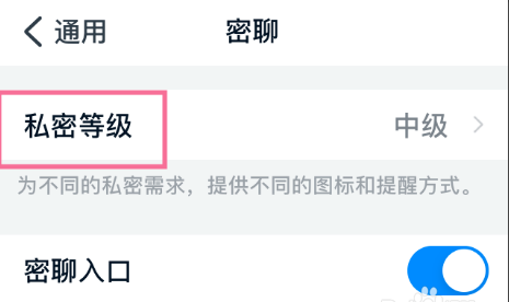 钉钉私密聊天怎样更改 钉钉密聊私密等级改为中级方法截图