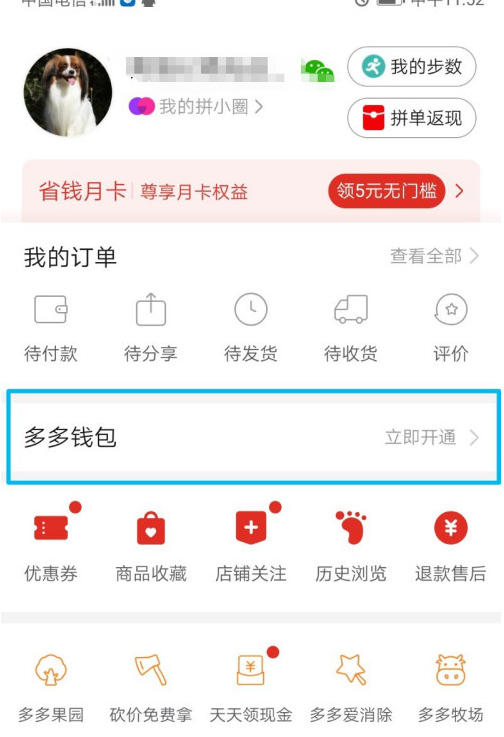 拼多多钱包在哪开通 拼多多开通钱包方法截图