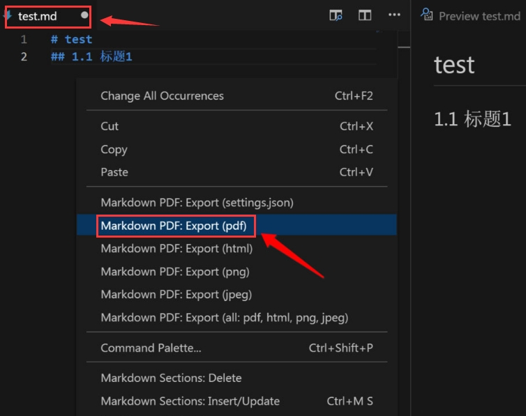 Vscode怎么转换markdown文件格式?Vscode转换markdown文件格式的方法截图