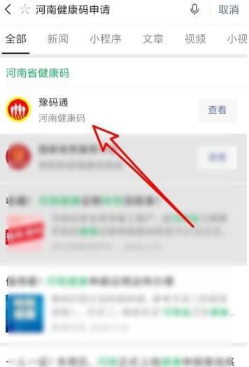 微信河南健康码怎么申请 微信河南健康码在哪里截图