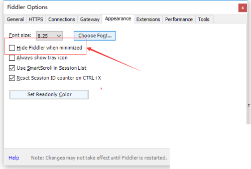 fiddler怎么最小化隐藏窗口?fiddler最小化隐藏窗口教程截图